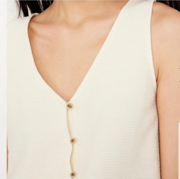 NWT Madewell | button front tie tank - Picture 3 of 6